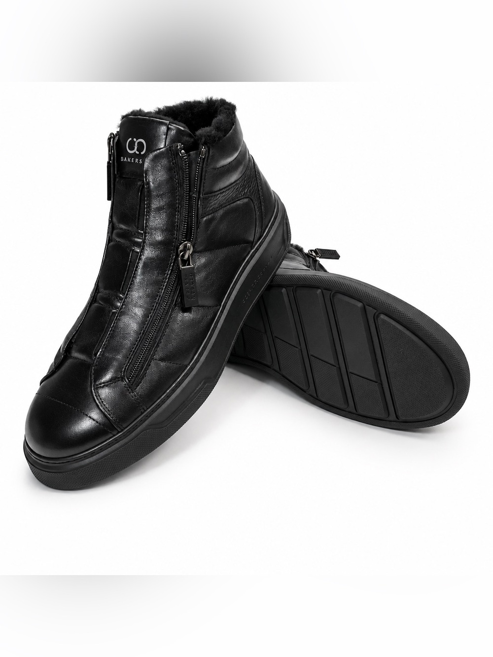 Casadei Men's Black Soft Leather Two Zip-Front High-Top Comfort Winter Boots
